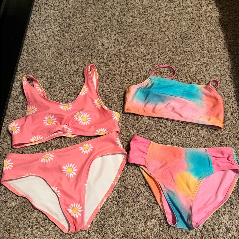 Pink Daisy Bikini Set and Tie-Dye Bikini Set